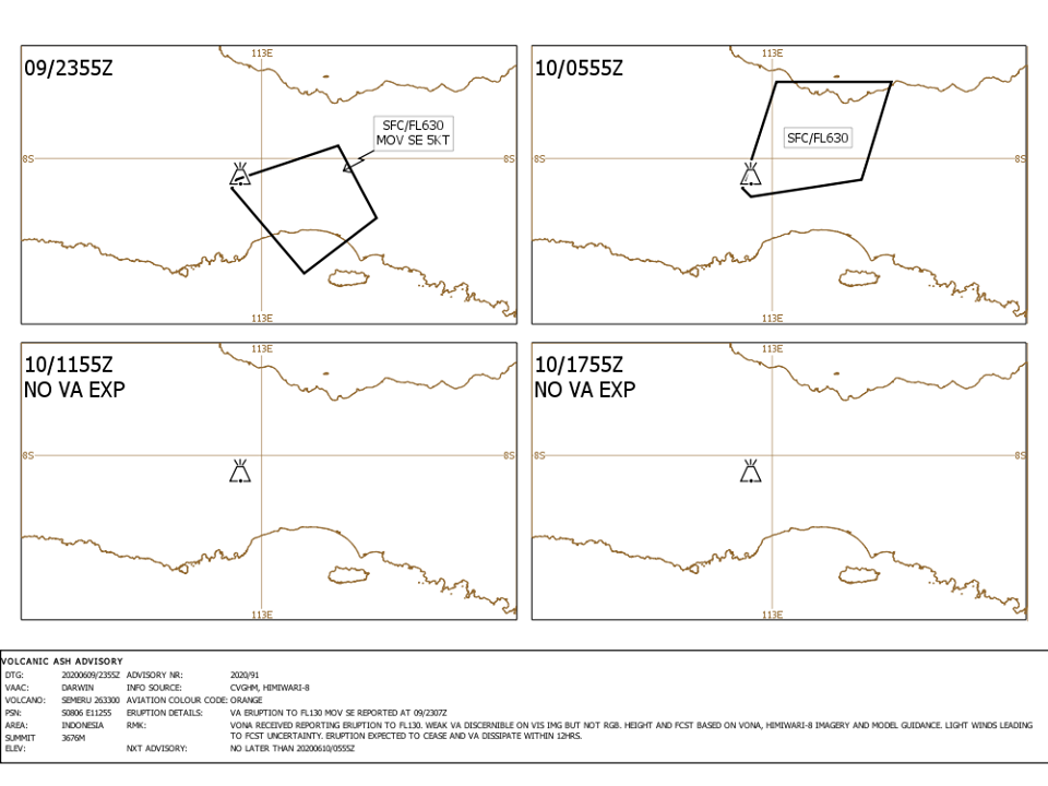 La recente ripresa dell’attività esplosiva osservata sul  vulcano Semeru , in Indonesia, sembra essere appena culminata in un’eruzione mostruosa “VEI 5” alle 23:51 UTC del 9 giugno (sebbene le informazioni rimangano scarse) .

In seguito al potente pop di Semeru a 46.000 piedi (14 km) il 17 maggio , il Centro di consulenza sulle ceneri vulcaniche (VAAC) Darwin ha apparentemente ora confermato un secondo pennacchio di ceneri vulcaniche spesse, che salì a una sconcertante 19,000 km ore del 10 giugno.

Anche l’eruzione sembra essere stata confermata sia da HIMAWARI-8 sia da vulcanodiscovery.com e, se le fonti sono corrette, avrebbe prodotto un’enorme iniezione stratosferica di proporzioni potenzialmente pliniane – una delle più grandi eruzioni dell’ultimo decennio , probabilmente un VEI 5.